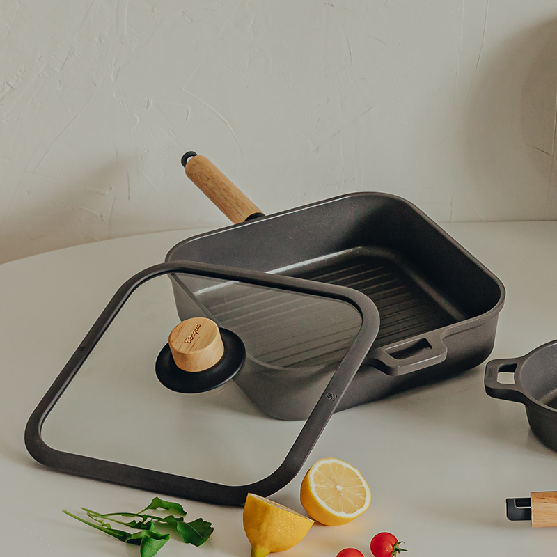 닥터하우스 보스크 인덕션 주물 사각 그릴 후라이팬 26cm