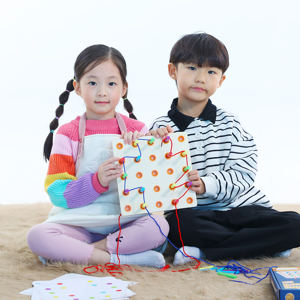 캐스비 실꿰기페그보드 끼우기놀이 바느질 구슬꿰기 유아교구 이미지 8