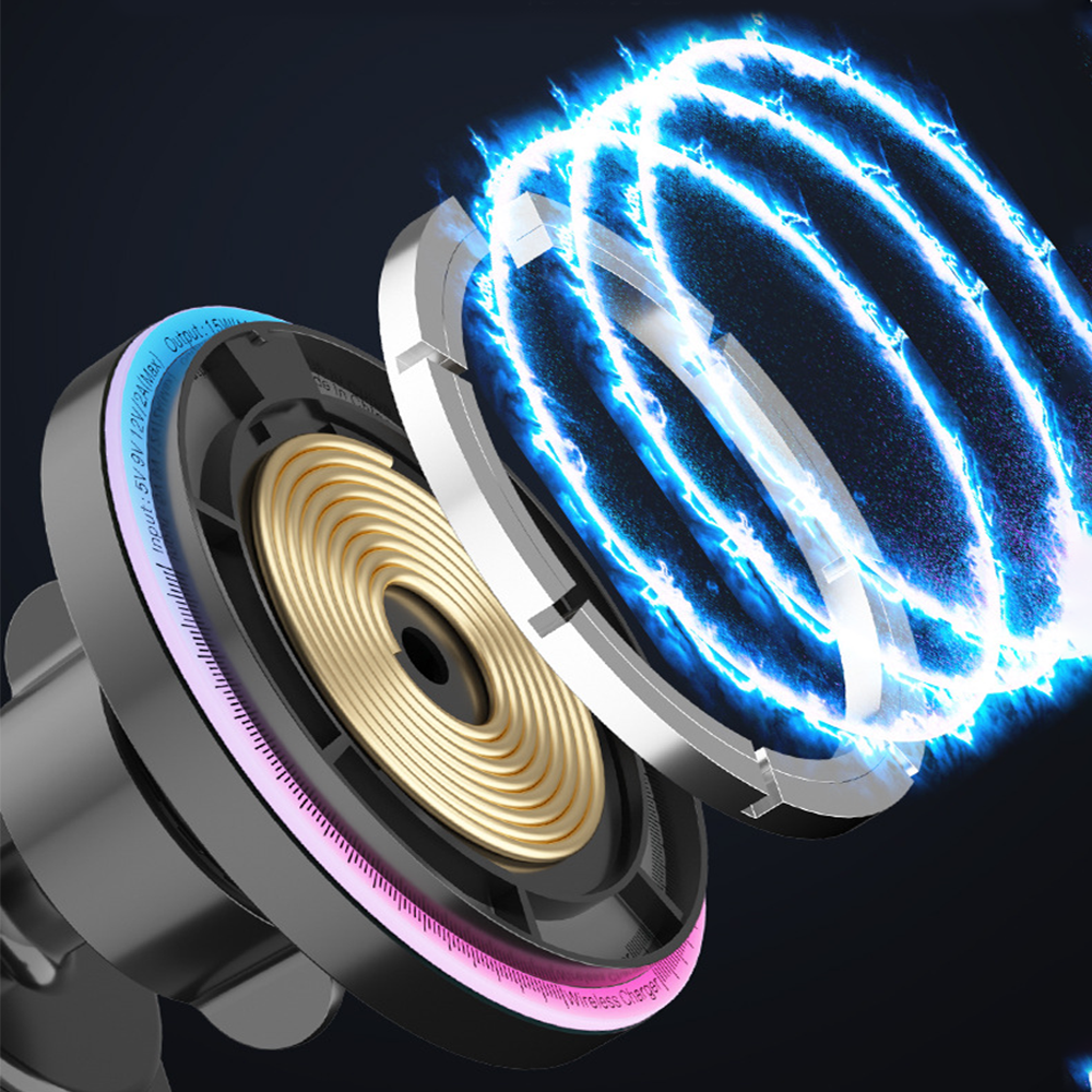 헤누스 SODIC 맥세이프 차량용 휴대폰 거치대 무선충전기 RGB