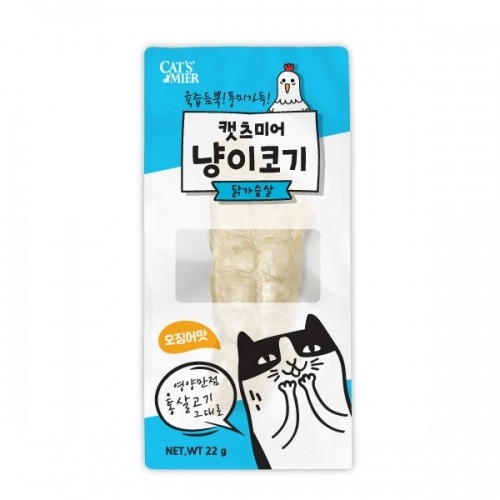 캣츠미어 냥이코기 고양이 통살 간식 닭가슴살 오징어맛, 22g, 24개 - 상품 이미지