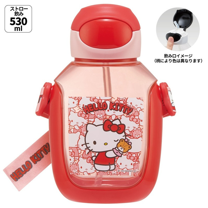 [발주상품 2~4 영업일 후 발송예정] 스케이터 헬로키티 원푸쉬 스트로 보틀 530ml PDSH6DX - 주방·식기 - 하카타몰
