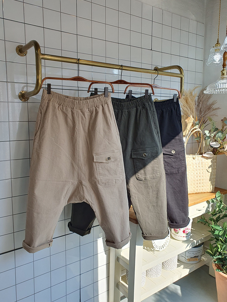 제이엠 기모 면 스판 배기바지 - 상품 이미지