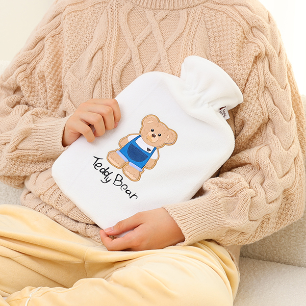 테디베어 보온물주머니 핫팩 폴리커버 블루진 크림 2L - 상세 이미지 2