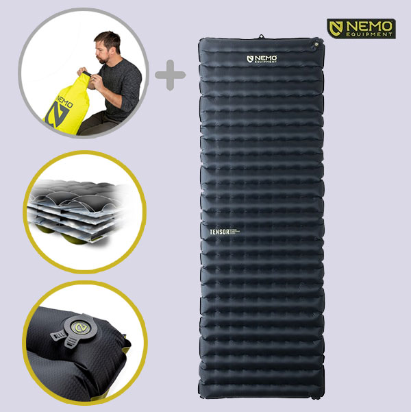 니모 텐서 익스트림 컨디션 에어매트 백패킹 레귤러 와이드, 9cm, 블랙