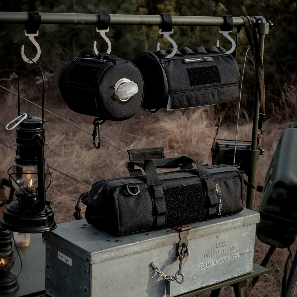 와일드와일드웨스트 캠핑 팩 가방 툴 백 단조팩 장비 공구 수납 파우치 젯블랙