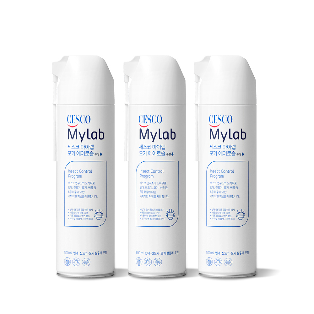 세스코 마이랩 모기 에어로솔 수성 500ml x3개 빈대 환경부승인 무향 - 메인 이미지