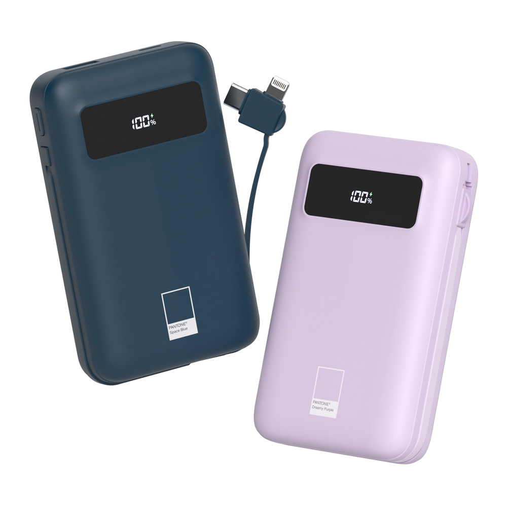 이어맥 팬톤 캐이블 일체형 고속충전 보조배터리 10000mAh - 상품 이미지
