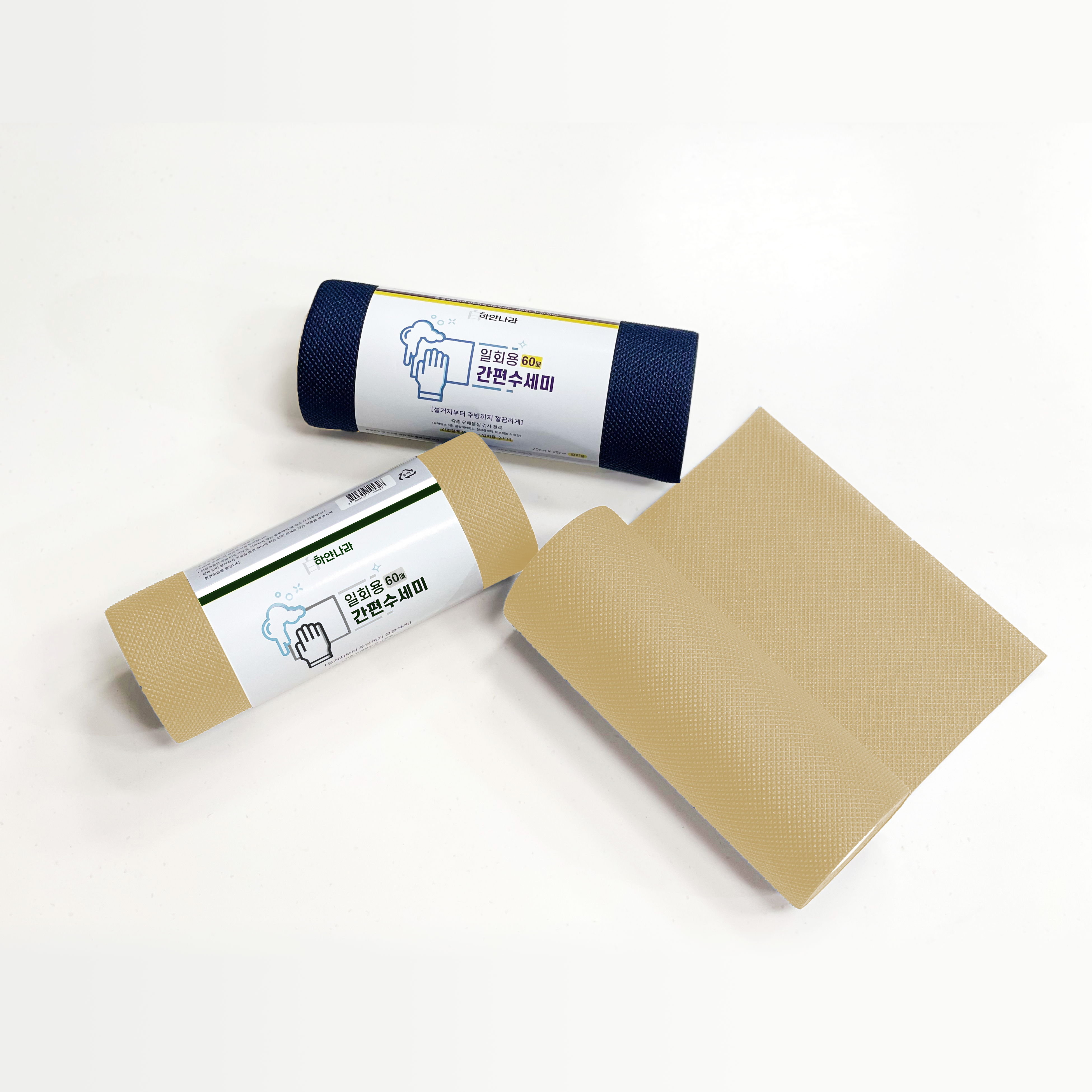 하얀나라 일회용 수세미 롤형 60매 2+1 (총180매)