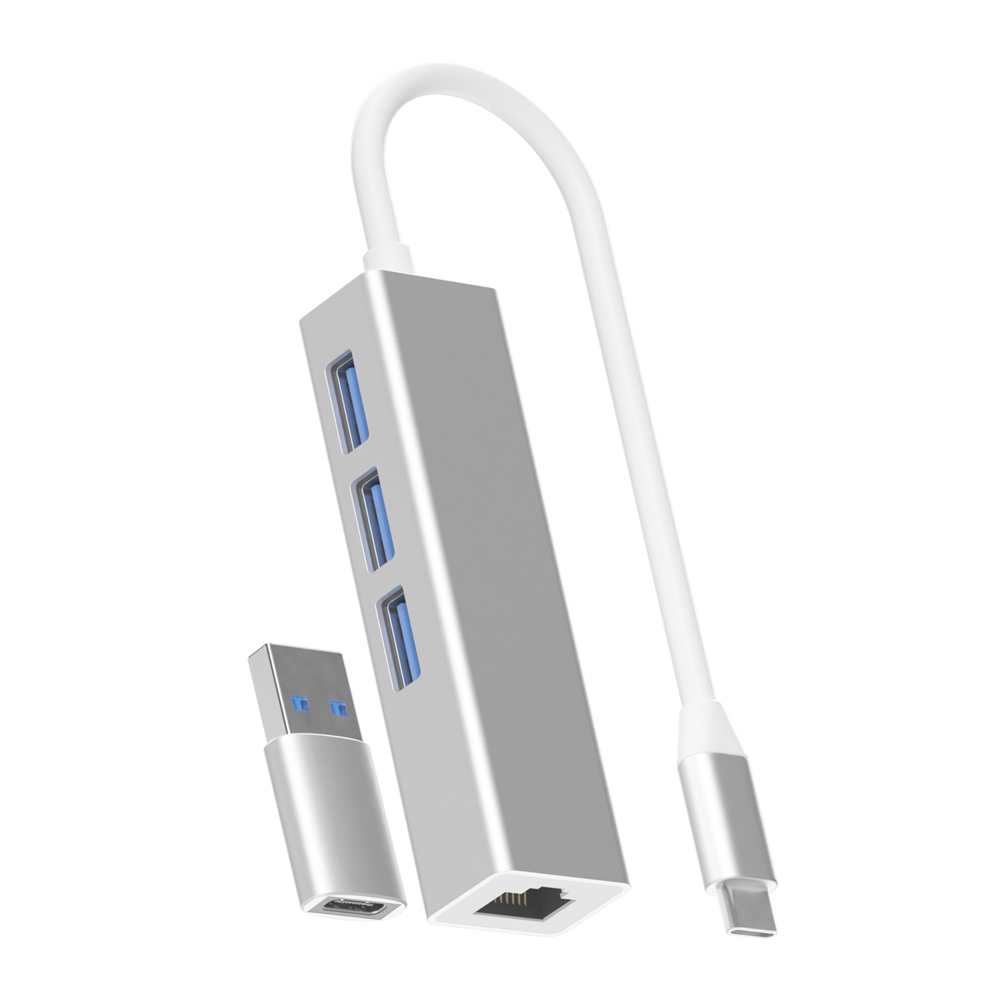 이어맥 4in1 C타입 멀티허브 USB 3.0 포트 LAN포트 C to USB 젠더 세트 - 상품 이미지