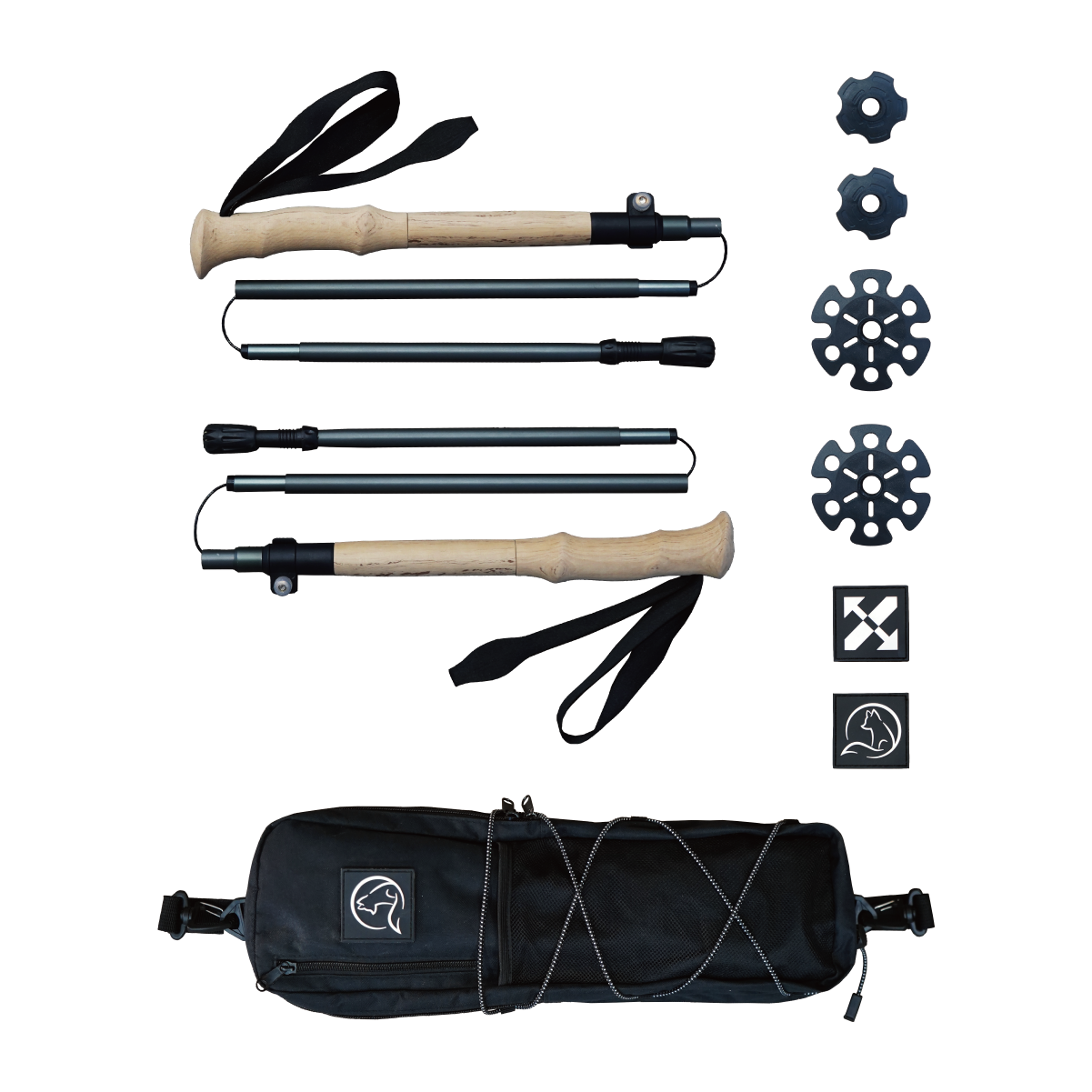 캠빌 5단 접이식 듀랄루민 등산스틱 2개 세트