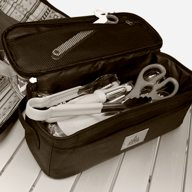 KOOLMAN 쿨맨 캠핑 키친툴 가방 조리도구 소품 수납 레드패턴