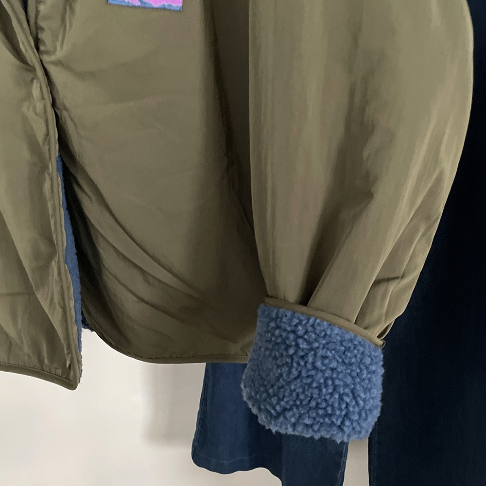 [7color]양면 양털 뽀글이 패딩 점퍼 도톰하고 부드러운 리버시블 겨울 누빔 후리스 배색 자켓 캐주얼룩 상세 이미지 49