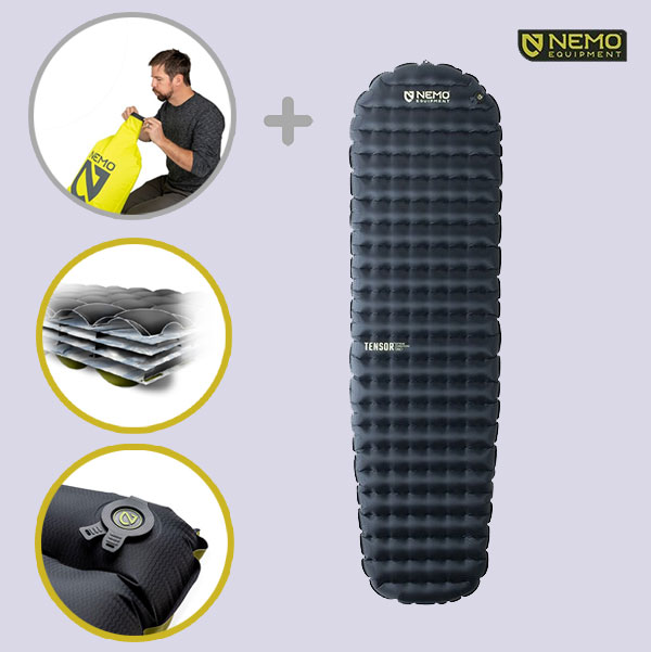 니모 텐서 익스트림 컨디션 에어매트 백패킹 레귤러 머미, 9cm, 블랙