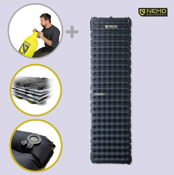 니모 텐서 익스트림 컨디션 에어매트 백패킹 레귤러, 9cm, 블랙