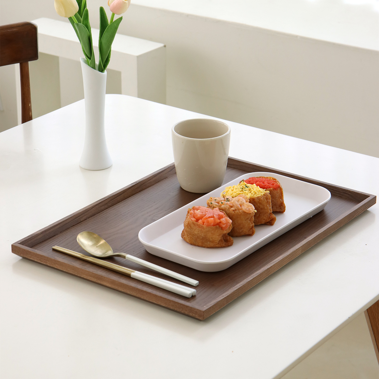 아카시아홈 국내제작 나무쟁반 직사각트레이 우드트레이 대 44cmX32cm - 상세 이미지 2