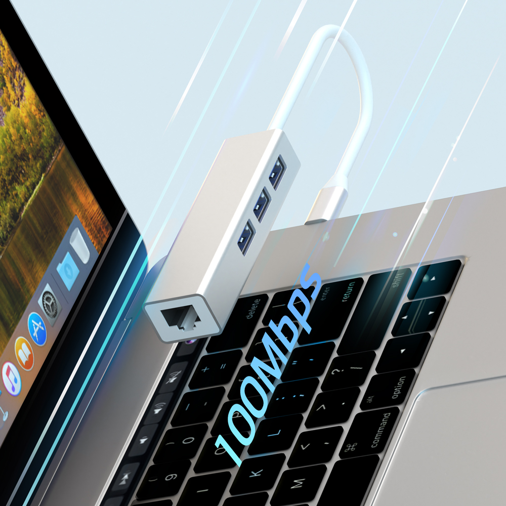 이어맥 4in1 C타입 멀티허브 USB 3.0 포트 LAN포트 C to USB 젠더 세트 - 상세 이미지 3