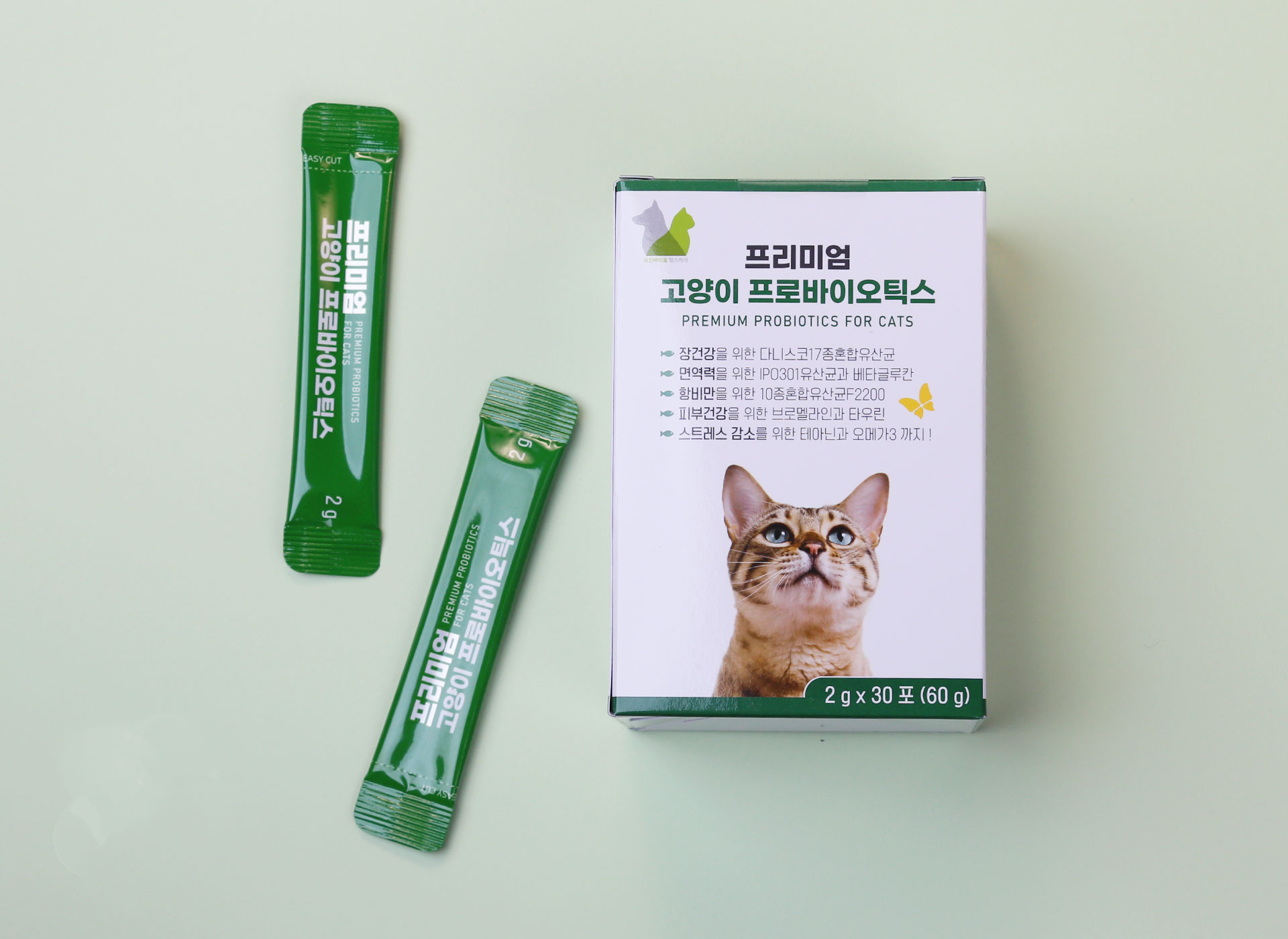 응가아저씨 고양이 프로바이오틱스 30포+30포 3000억 설사변비 항비만 면역력 유산균