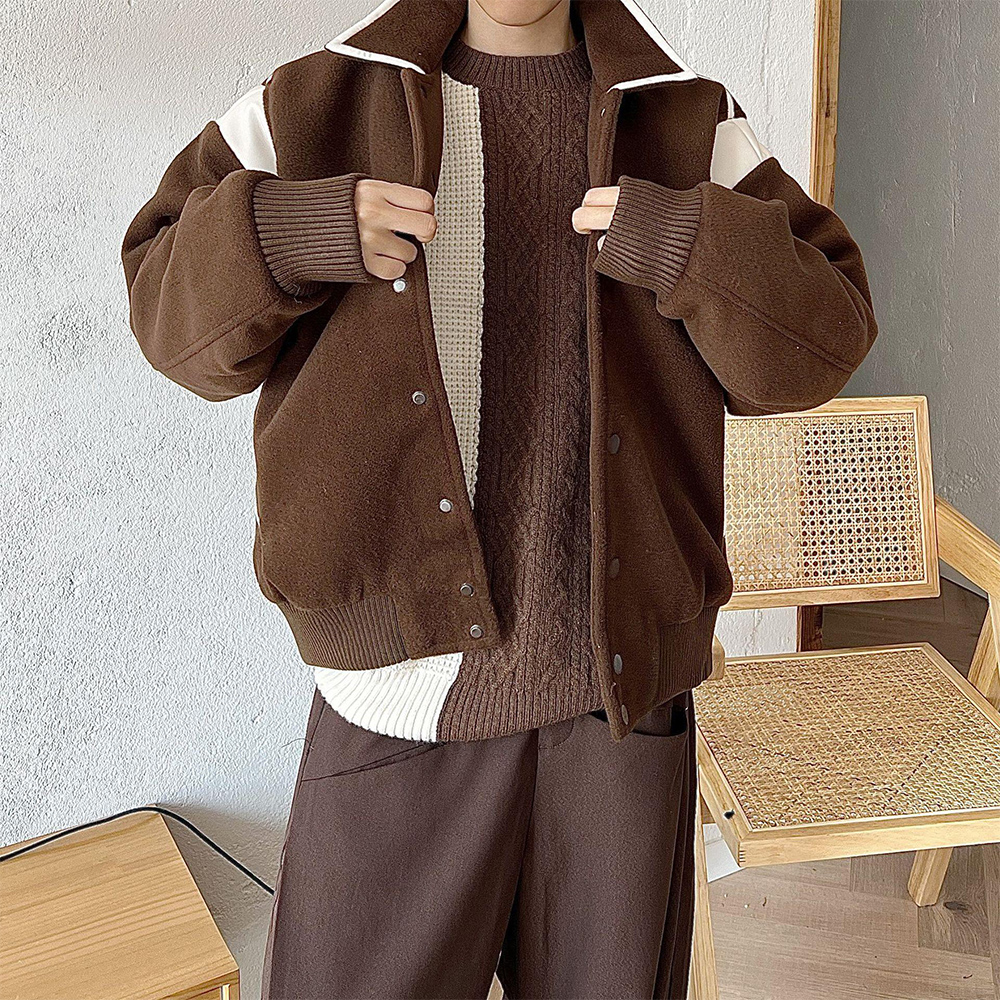 바시티자켓 남성모직자켓 남자크롭자켓 - 상세 이미지 3