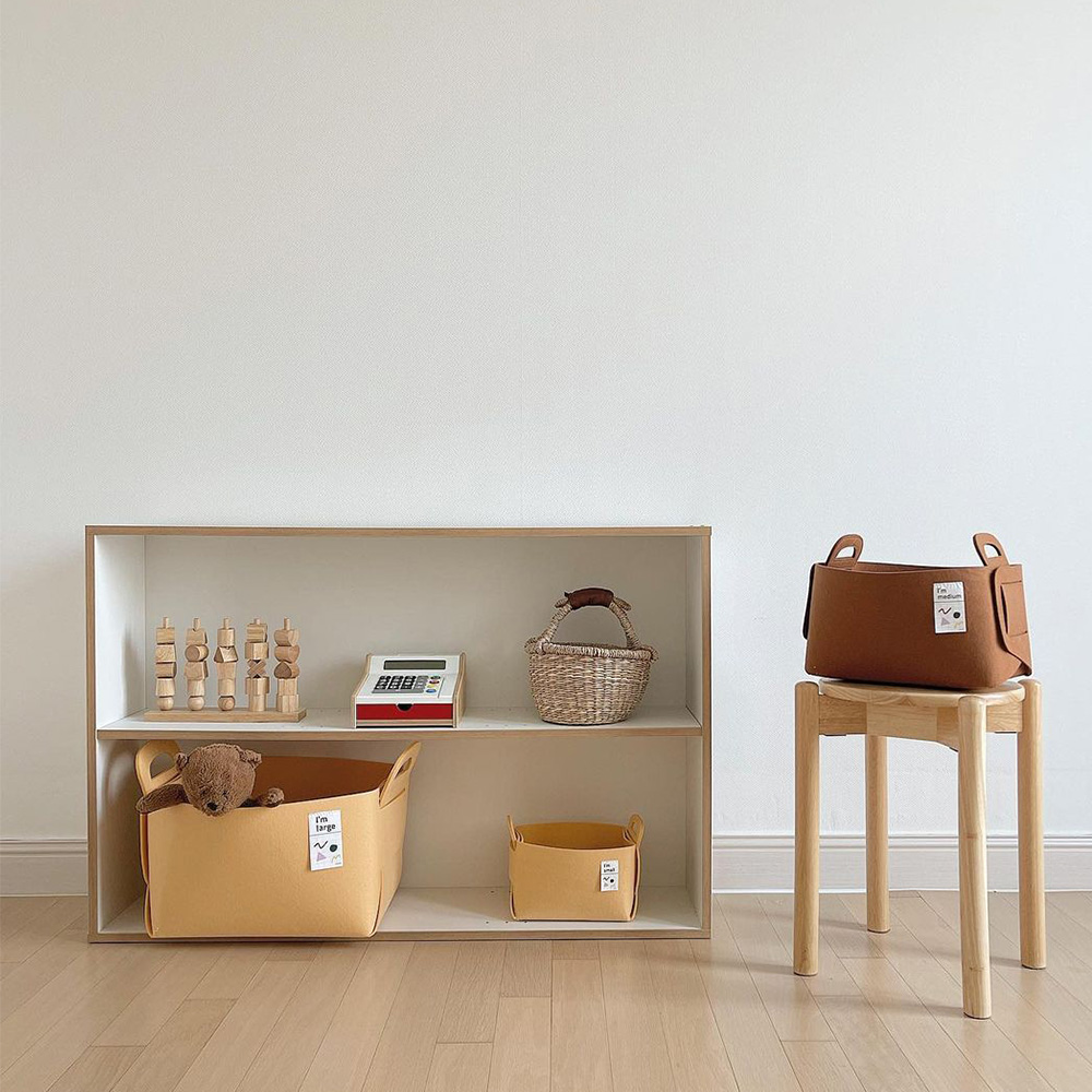 코드86 펠트바구니 장난감 소품정리 패브릭바구니 수납 바스켓 S