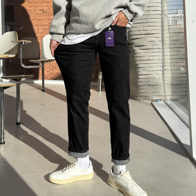 남자 로페 사계절&융기모 일자 슬림핏 인밴딩 데님 빅사이즈 이미지 2