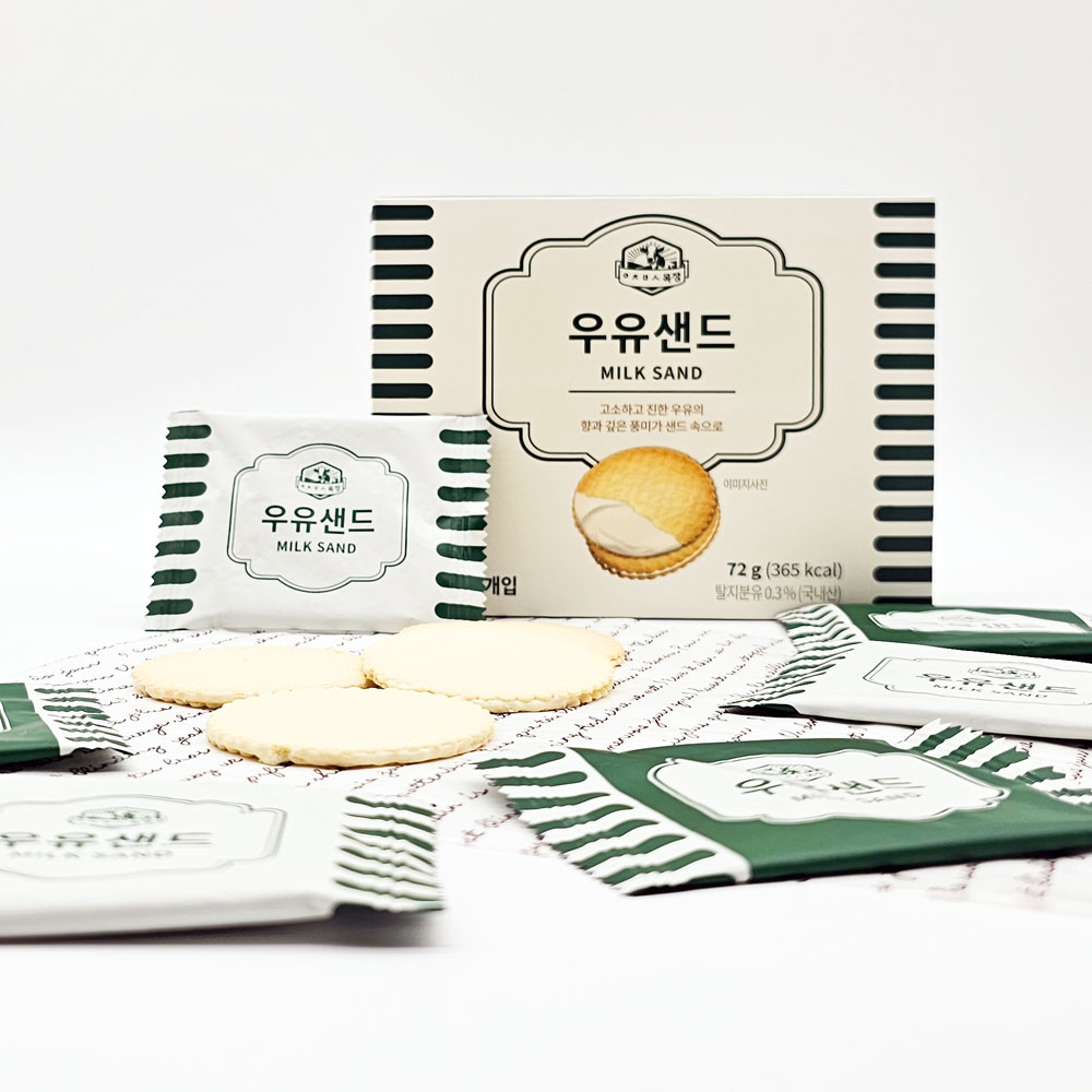 제주 우유 샌드 72g 밀크쿠키 제주아침미소목장 제주도기념품 - 메인 이미지