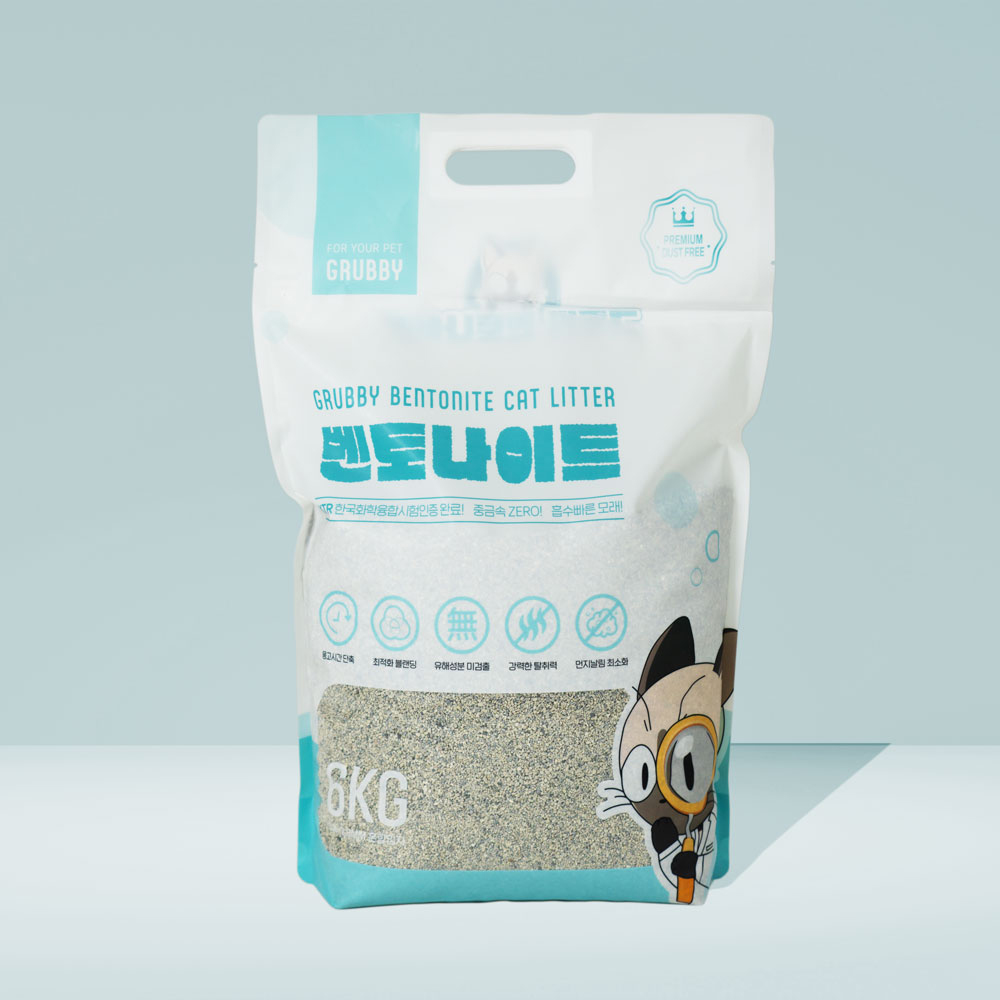 그루비 벤토나이트 고양이 모래 6kg 무향 - 상세 이미지 4