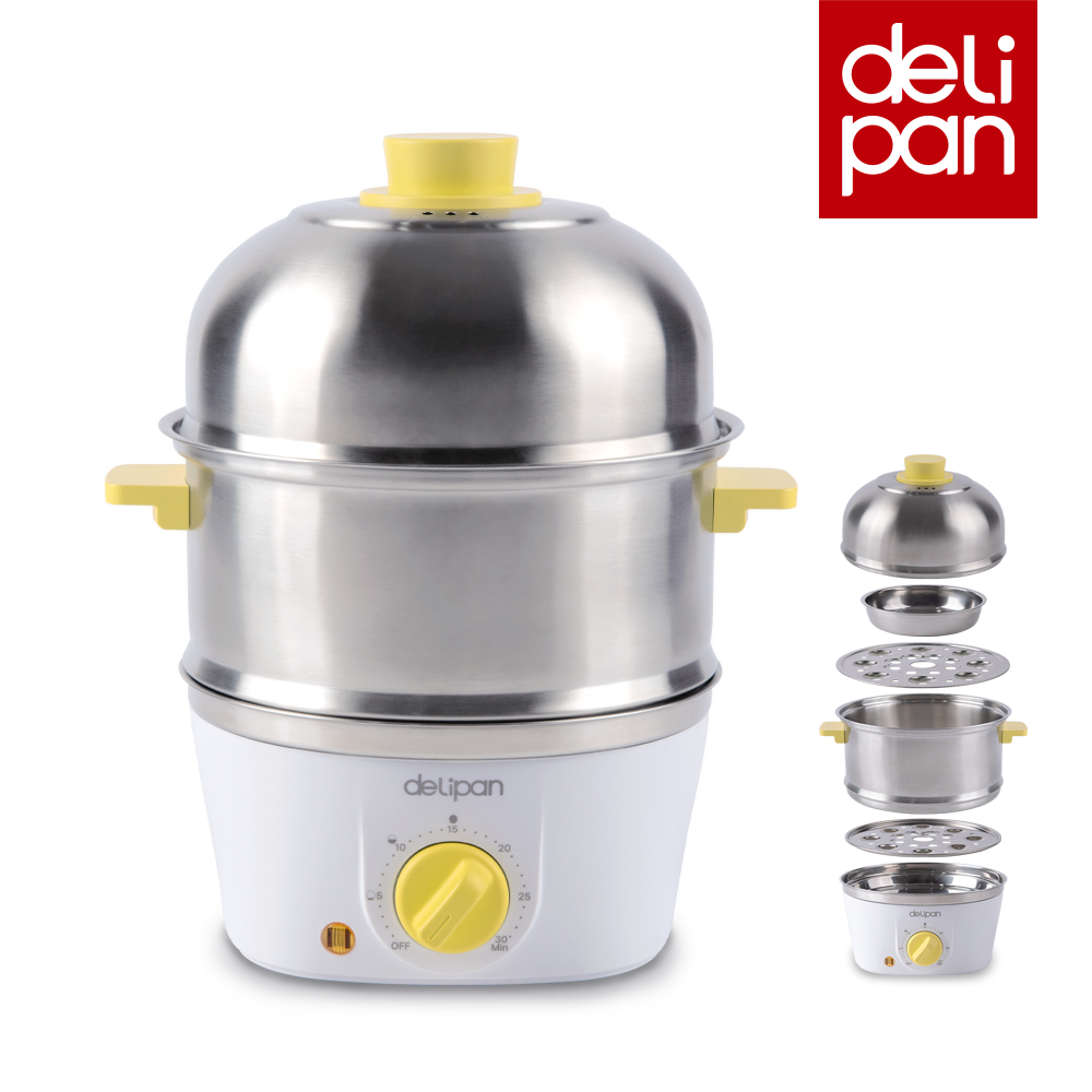 델리팬 올스텐 2단 계란찜기 멀티 쿠커 DEL-C22 (리뉴얼) 호빵 고구마 옥수수