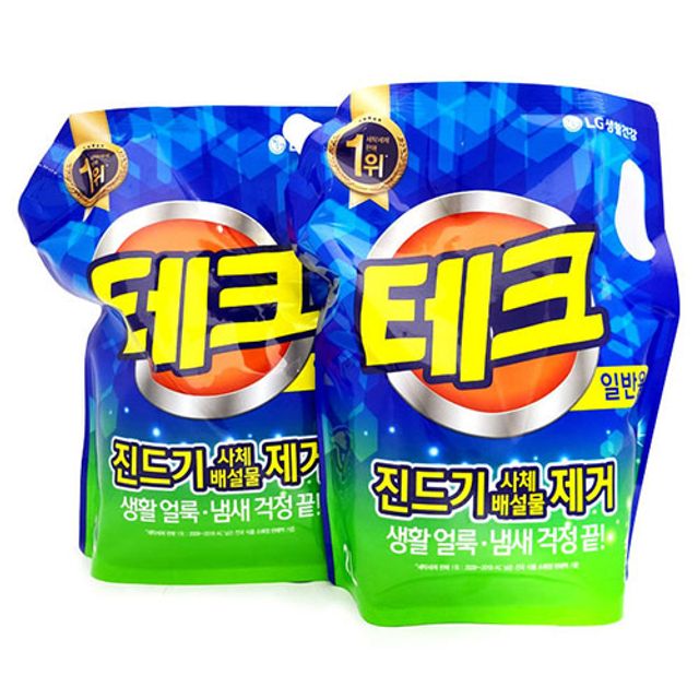 쿨샵 LG 테크 드럼 일반 세탁세제 리필형 2Lx2개 드럼용 : 소중이네스토어