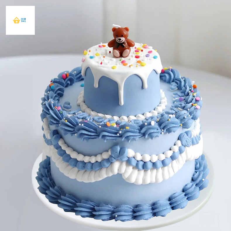 브라이덜 케이크 모형케이크 단 생일 샤워 촬영 소품 - 상품 이미지