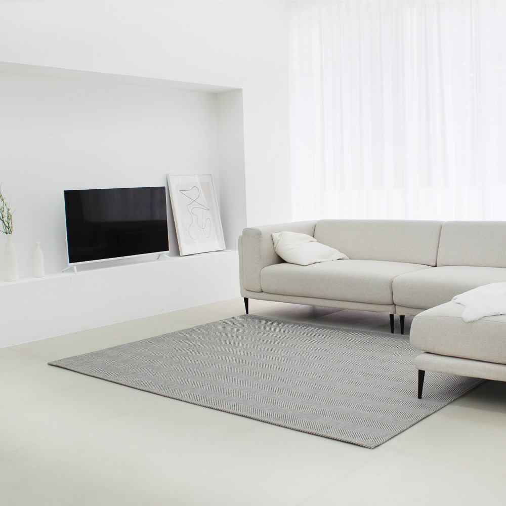 사이잘룩 자카드 러그 카페트 150x200 대형 단모 헤링본 사계절 먼지없는 거실 러그