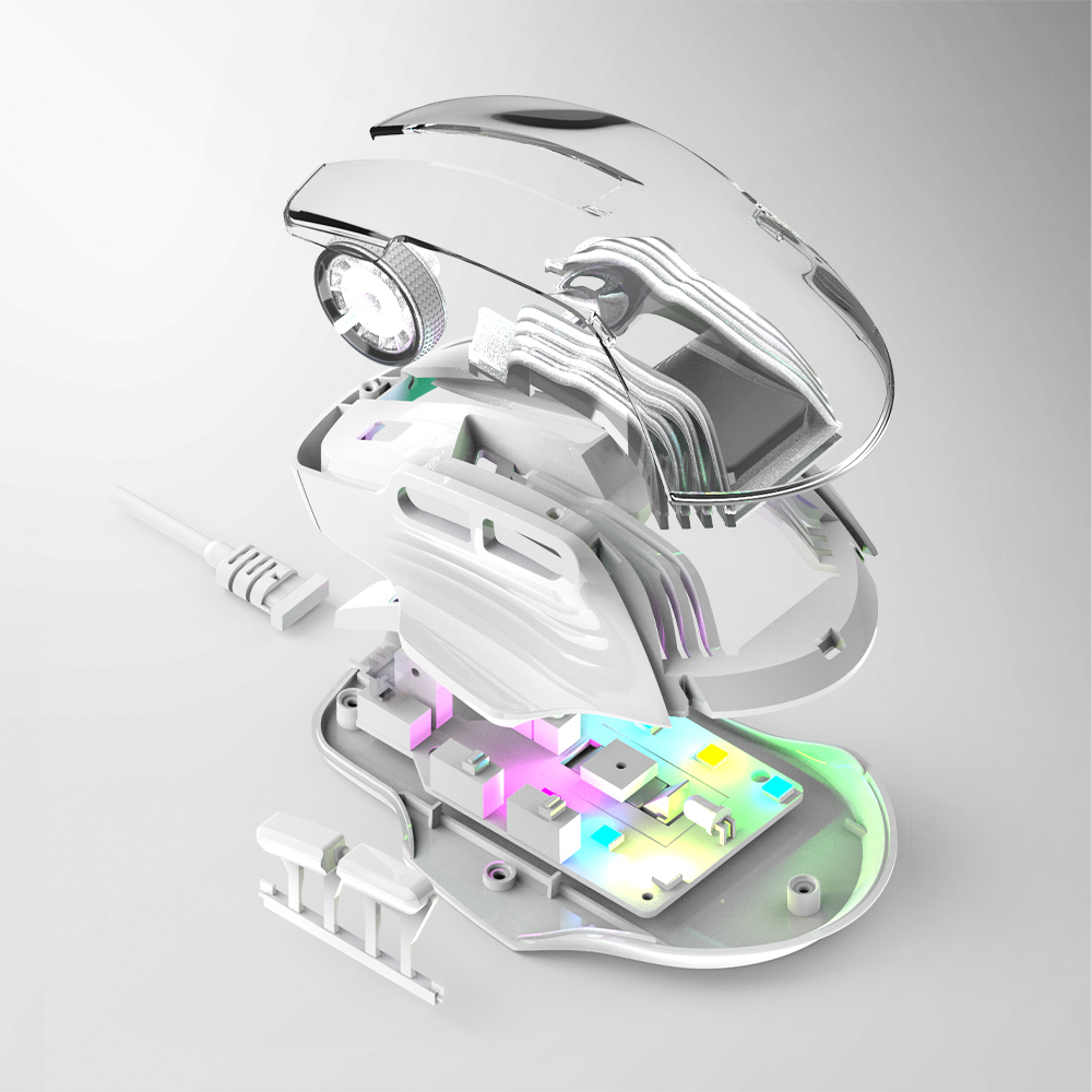 지클릭커 크리스탈 RGB 무소음 게이밍 마우스 이미지 7