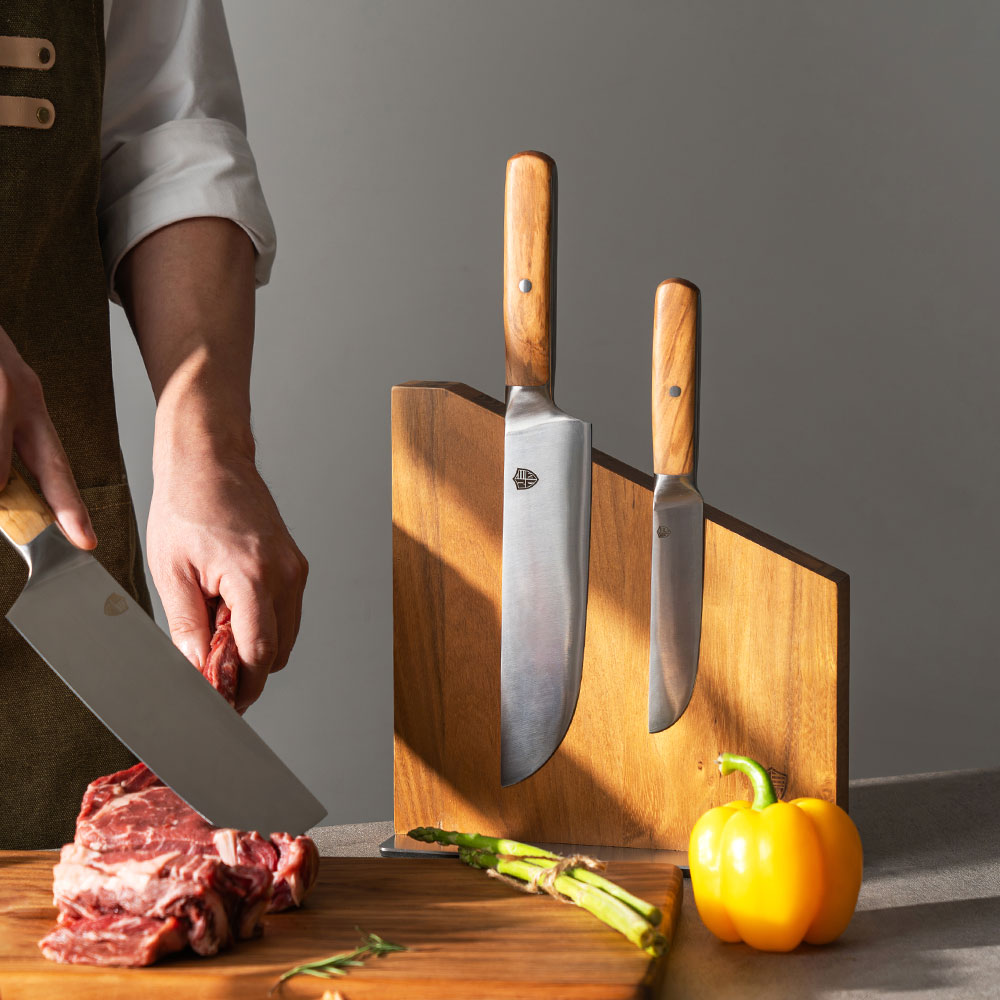 얀뮬러 티크우드 자석 칼 블럭 거치대 상세 이미지 8