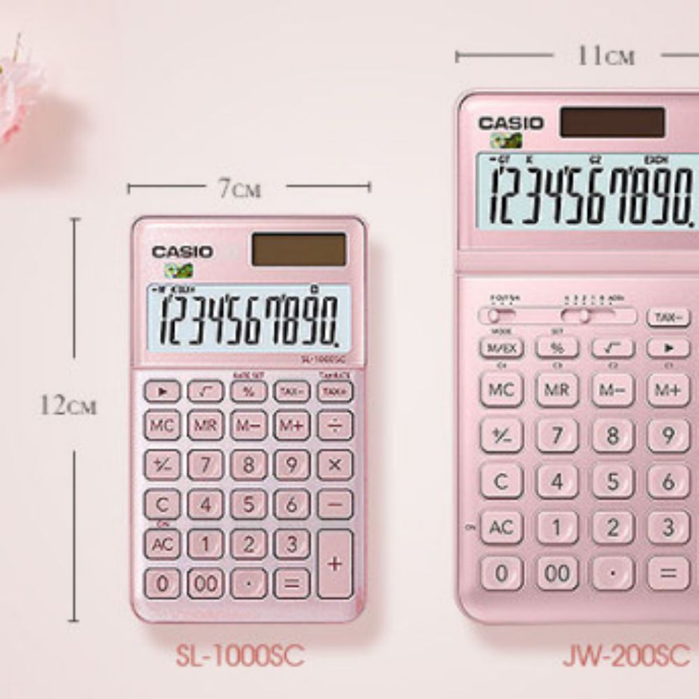 재무용 계산기 카시오 계산기 회계전용 JW200SC 고급 선물용 가죽 케이스 미니 담청색 - 상세 이미지 4