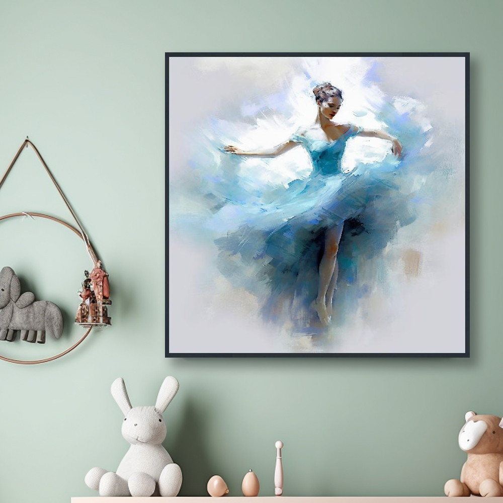 우아한발레 45cm x 45cm 무광블랙 알루미늄액자 발레리나 그림 - 상세 이미지 3