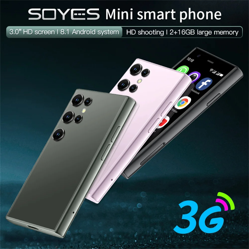 SOYES S23 프로 3.0인치 디스플레이 미니 3G 스마트폰 블랙 상품 이미지
