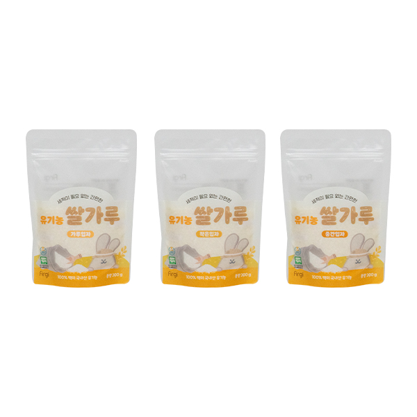 퍼기 유기농 쌀가루 아기 초기 중기 미음 실속형 200g 가루입자 1P