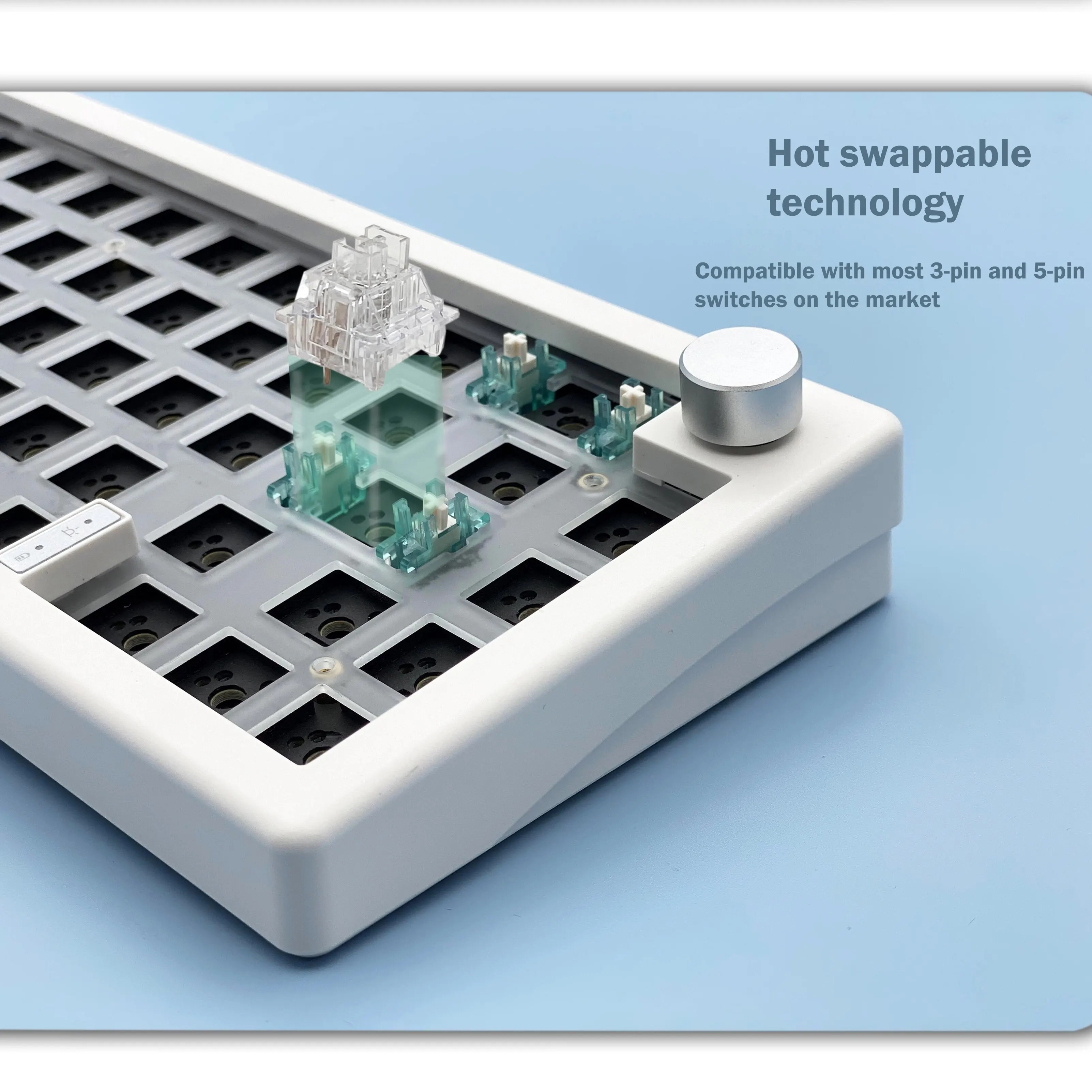 주오야 GMK67 무선 키보드 키트 베어본 ZUOYA 화이트 - 상세 이미지 3