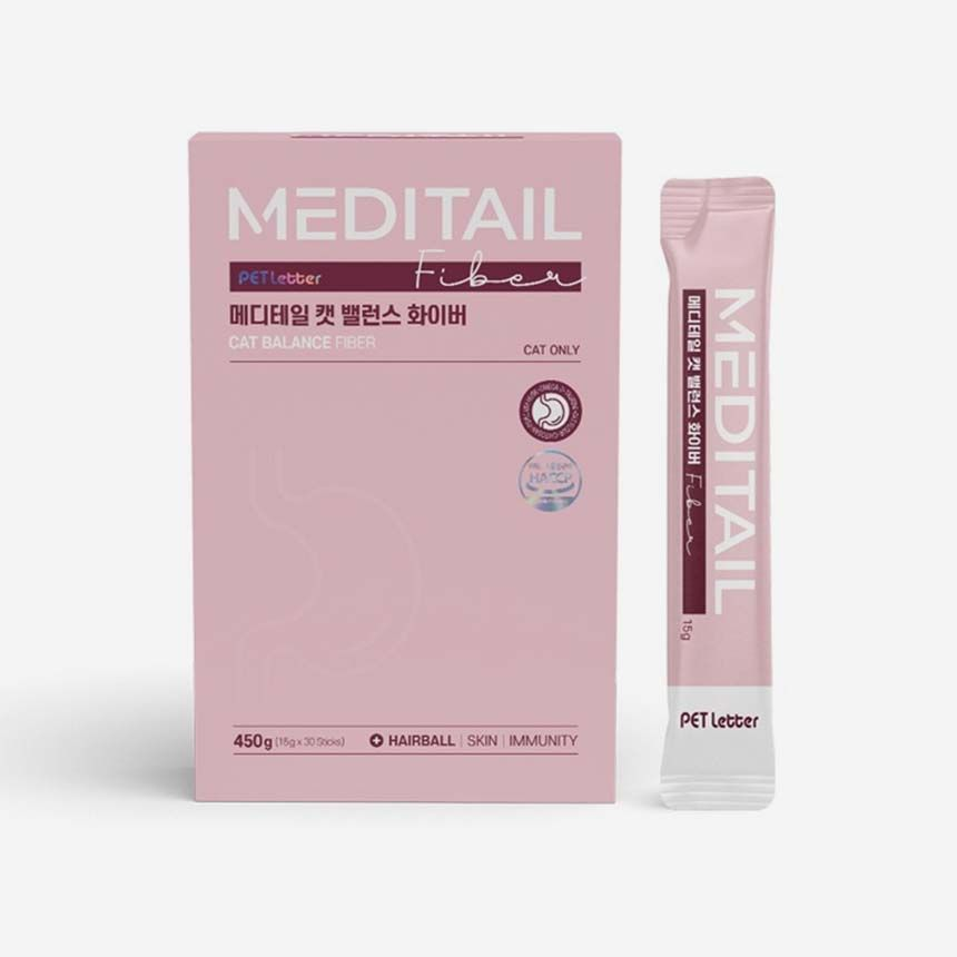 (유통기한 : 25.11.06까지) 메디테일 캣 밸런스 고양이 영양제 헤어볼, 15g, 30개 - 메인 이미지