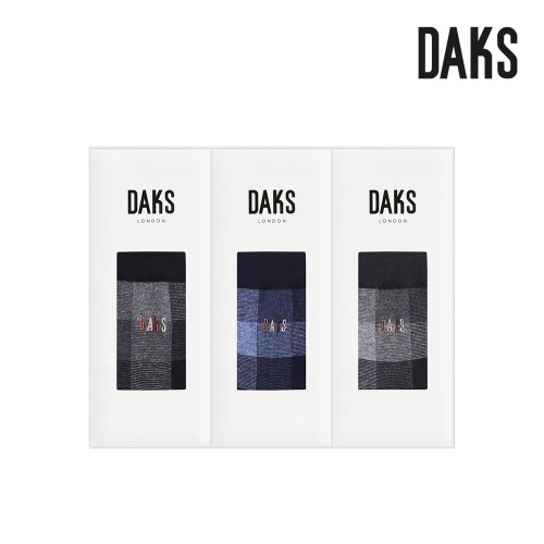 [닥스](신세계 강남점)양말 신사 면스판 단목 링글사각 3족세트 DK24349 : 신세계백화점