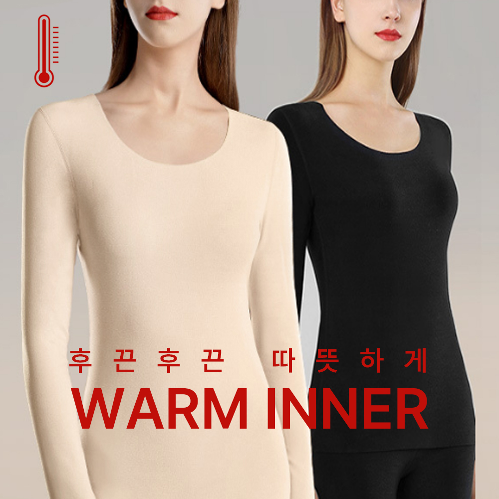 [상하의set] 양면 기모 여성 발열내복 내의 겨울 햄라인 슬림 타이즈 히트텍 세트 3color 상세 이미지 2