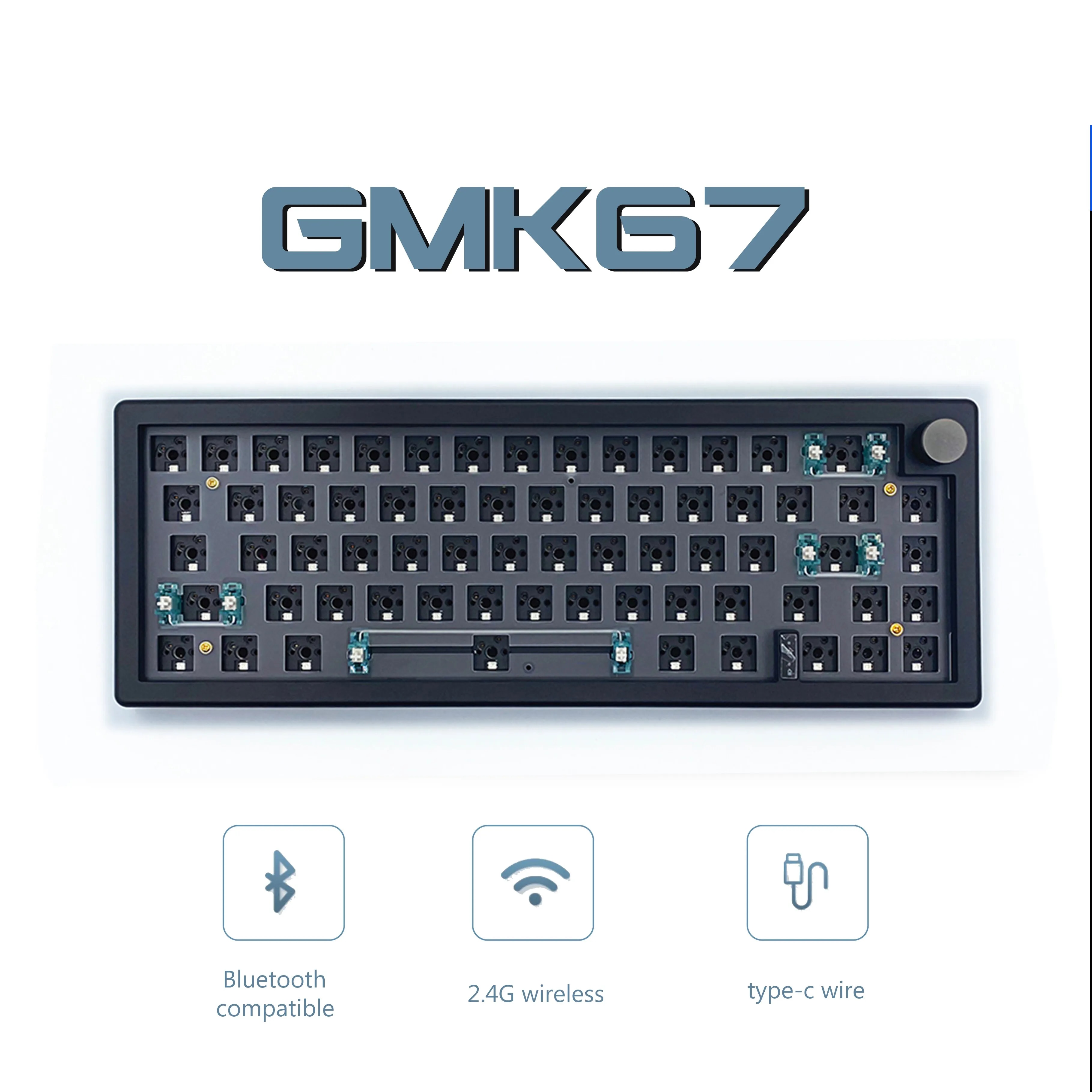주오야 GMK67 무선 키보드 키트 베어본 ZUOYA 화이트 - 상세 이미지 2