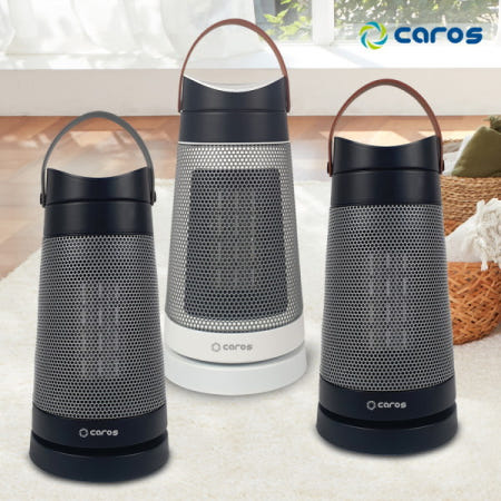 캐로스 소형 탁상용 휴대용 전기온풍기 CEH-PS1500B 블랙브라운