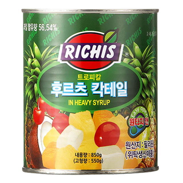 동서 리치스 후르츠 칵테일(원터치) 850g 빙수재료
