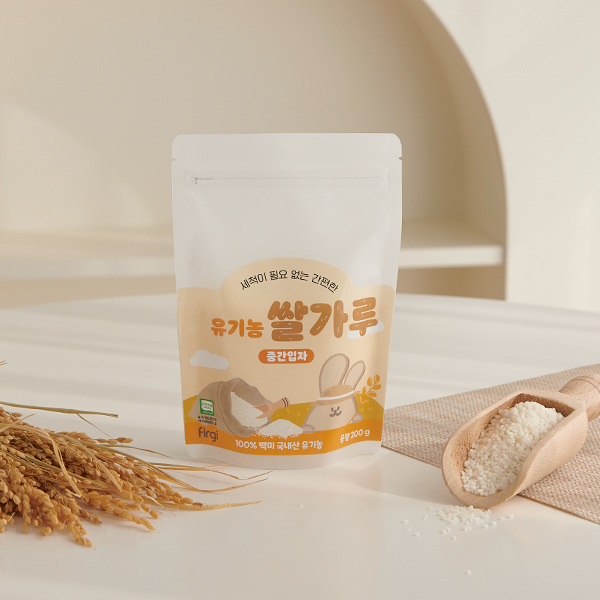 퍼기 유기농 쌀가루 아기 초기 중기 미음 실속형 200g 가루입자 1P