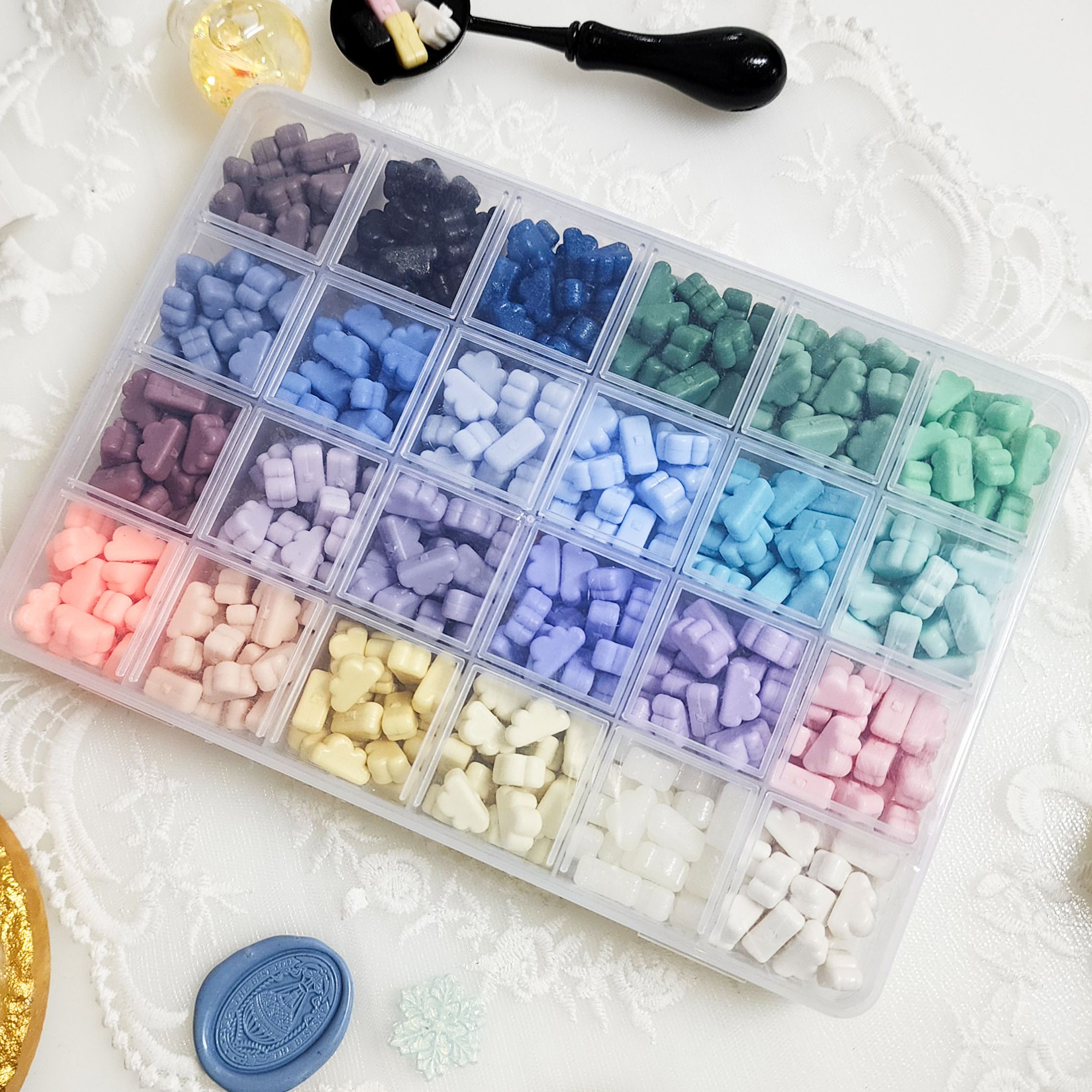 실링왁스 구름 모양 세트 24컬러 스타터 키트 씰링