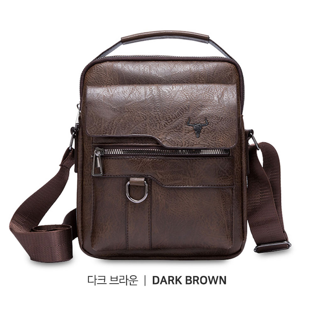 남자 교회 성경책 가방 레더 미니 고급스런 메신저백 나들이 외출 간편한 여행보조 크로스백 - 상세 이미지 3