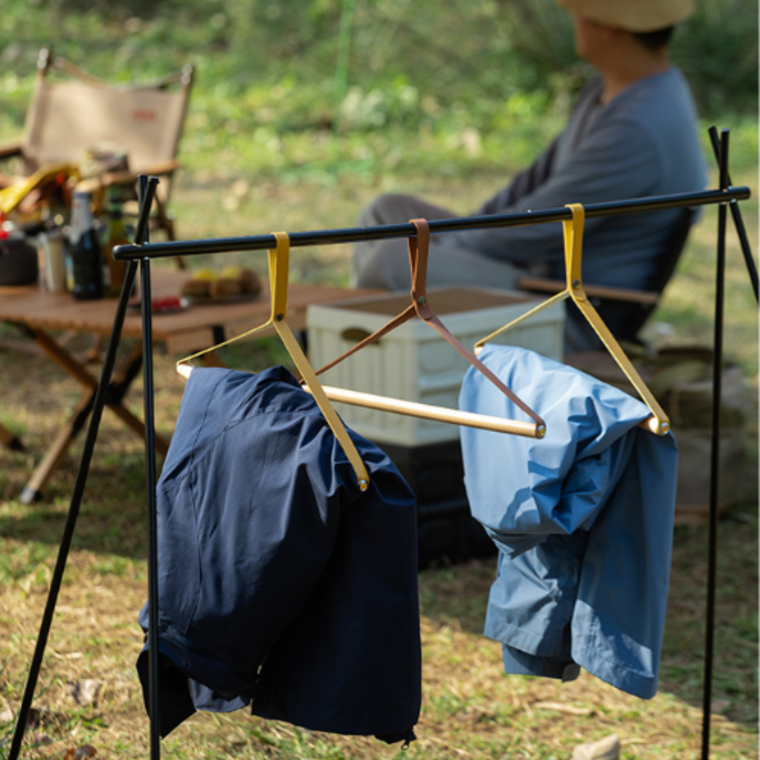 캠핑 우드 휴대용 옷걸이 초경량 다용도 접이식 수건걸이 소품걸이 차박용품 3P+3P