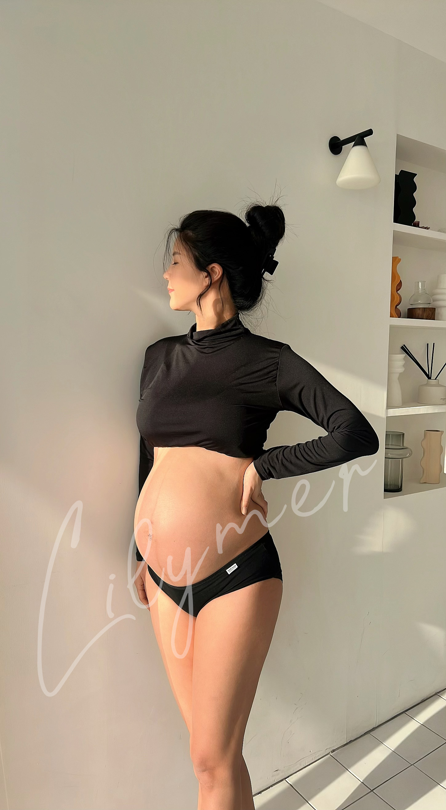 만삭사진 의상 폴라 크롭탑(드로즈 포함)임신 주수사진 바디프로필/셀프만삭 원피스 임산부