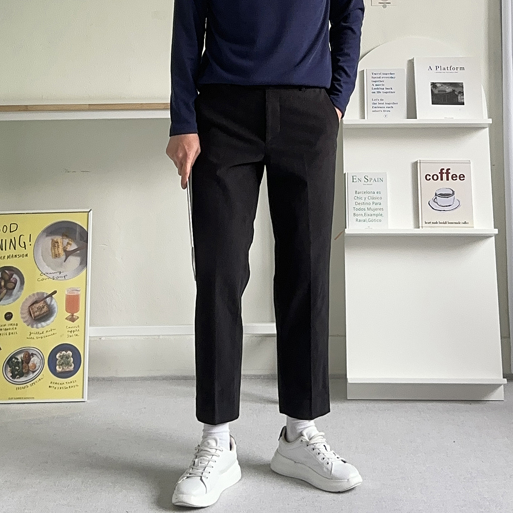 남자기모슬랙스 밴딩 남자 피치 기모 바지 이미지 2