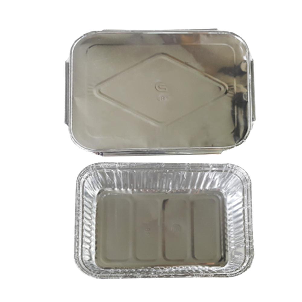 소풍 등산용 김밥포장용기 사각 알루미늄 은박지도시락 일회용 1칸 도시락 50개